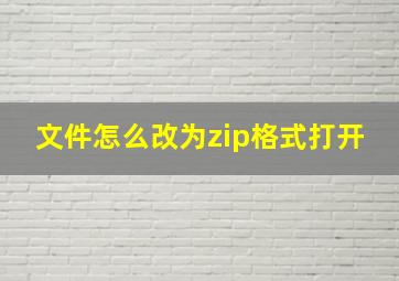 文件怎么改为zip格式打开