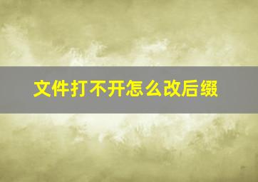 文件打不开怎么改后缀