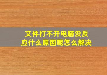 文件打不开电脑没反应什么原因呢怎么解决