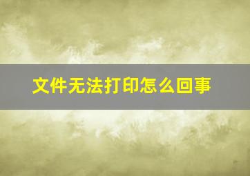 文件无法打印怎么回事