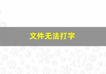 文件无法打字