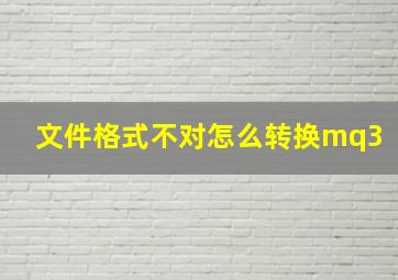 文件格式不对怎么转换mq3