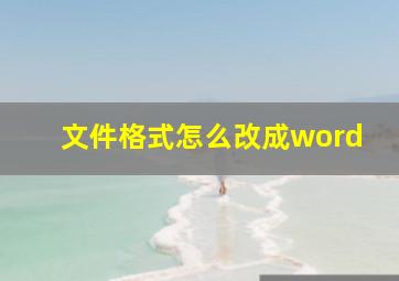 文件格式怎么改成word