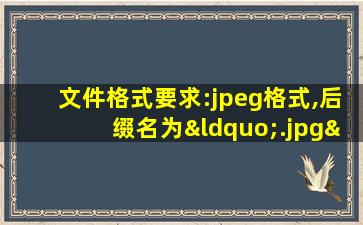 文件格式要求:jpeg格式,后缀名为“.jpg”。