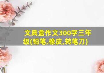 文具盒作文300字三年级(铅笔,橡皮,转笔刀)