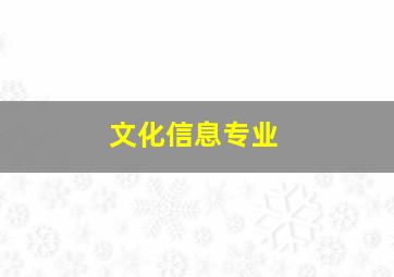 文化信息专业