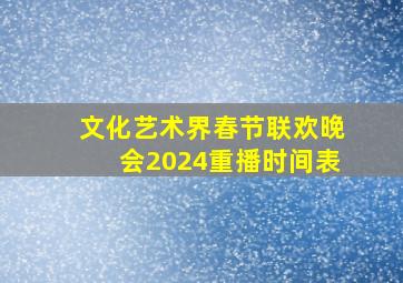 文化艺术界春节联欢晚会2024重播时间表