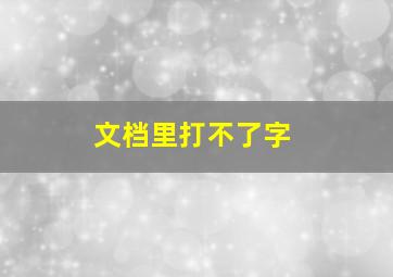 文档里打不了字