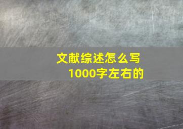 文献综述怎么写1000字左右的