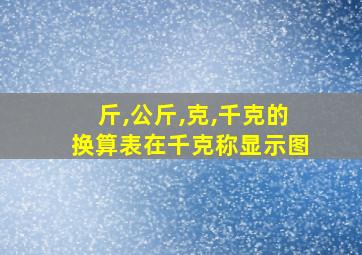 斤,公斤,克,千克的换算表在千克称显示图