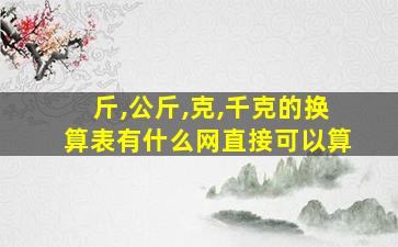 斤,公斤,克,千克的换算表有什么网直接可以算