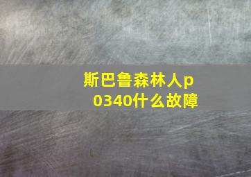 斯巴鲁森林人p0340什么故障