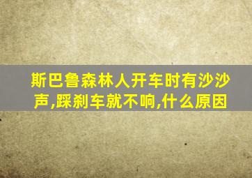 斯巴鲁森林人开车时有沙沙声,踩刹车就不响,什么原因