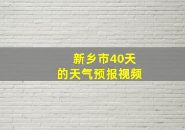 新乡市40天的天气预报视频