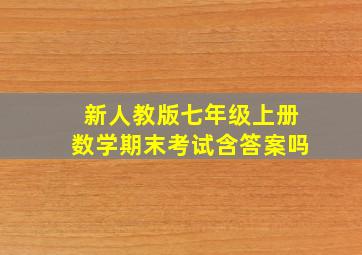 新人教版七年级上册数学期末考试含答案吗