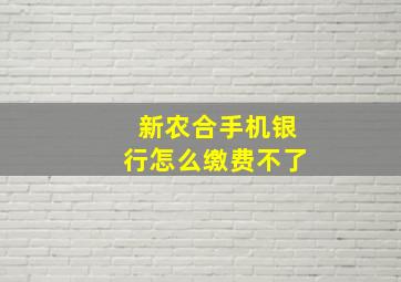 新农合手机银行怎么缴费不了