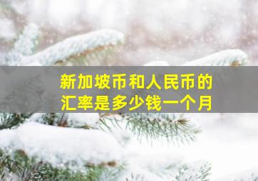 新加坡币和人民币的汇率是多少钱一个月