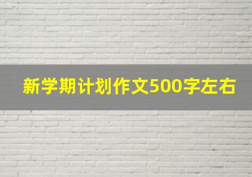 新学期计划作文500字左右