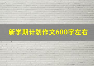 新学期计划作文600字左右