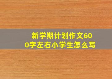 新学期计划作文600字左右小学生怎么写