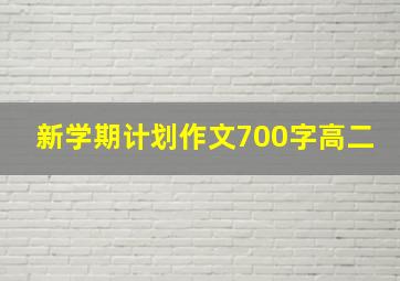 新学期计划作文700字高二