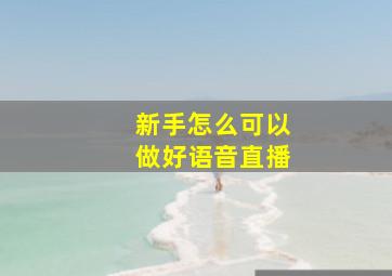 新手怎么可以做好语音直播