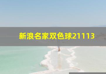 新浪名家双色球21113