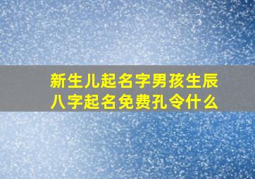 新生儿起名字男孩生辰八字起名免费孔令什么