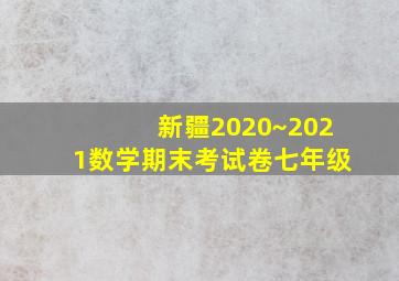 新疆2020~2021数学期末考试卷七年级