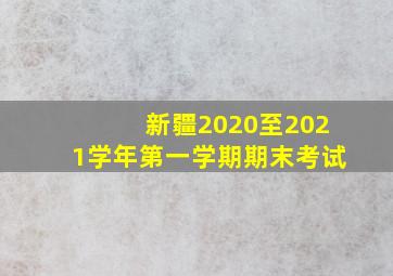 新疆2020至2021学年第一学期期末考试