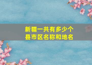 新疆一共有多少个县市区名称和地名