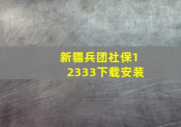 新疆兵团社保12333下载安装