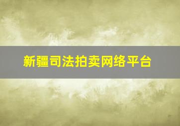 新疆司法拍卖网络平台