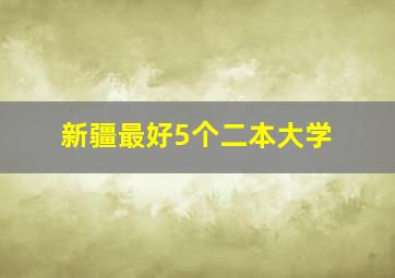 新疆最好5个二本大学