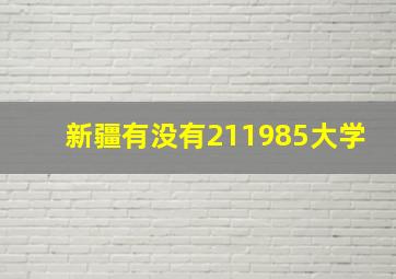 新疆有没有211985大学