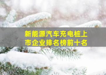 新能源汽车充电桩上市企业排名榜前十名