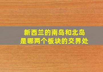 新西兰的南岛和北岛是哪两个板块的交界处