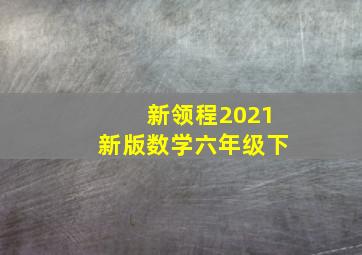 新领程2021新版数学六年级下