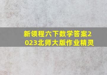 新领程六下数学答案2023北师大版作业精灵