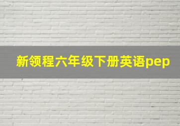 新领程六年级下册英语pep