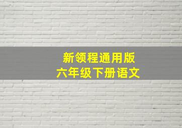 新领程通用版六年级下册语文