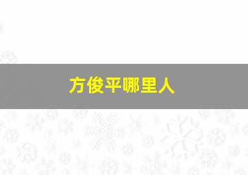 方俊平哪里人