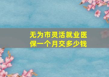 无为市灵活就业医保一个月交多少钱