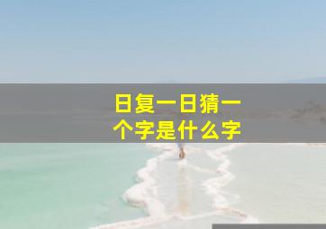 日复一日猜一个字是什么字