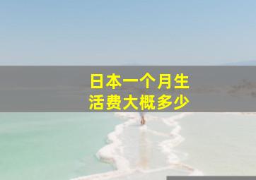 日本一个月生活费大概多少