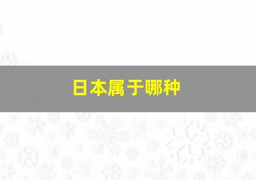 日本属于哪种