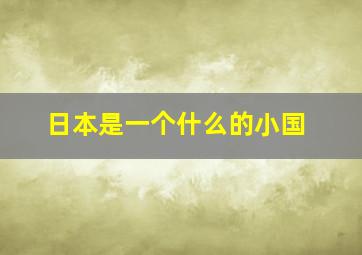 日本是一个什么的小国