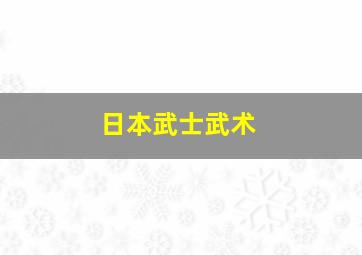 日本武士武术