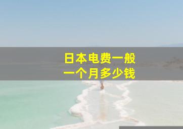 日本电费一般一个月多少钱