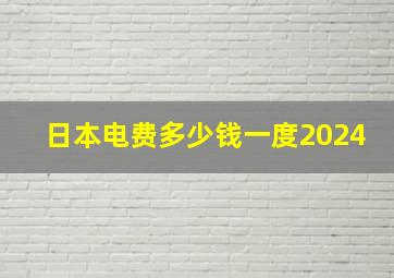 日本电费多少钱一度2024